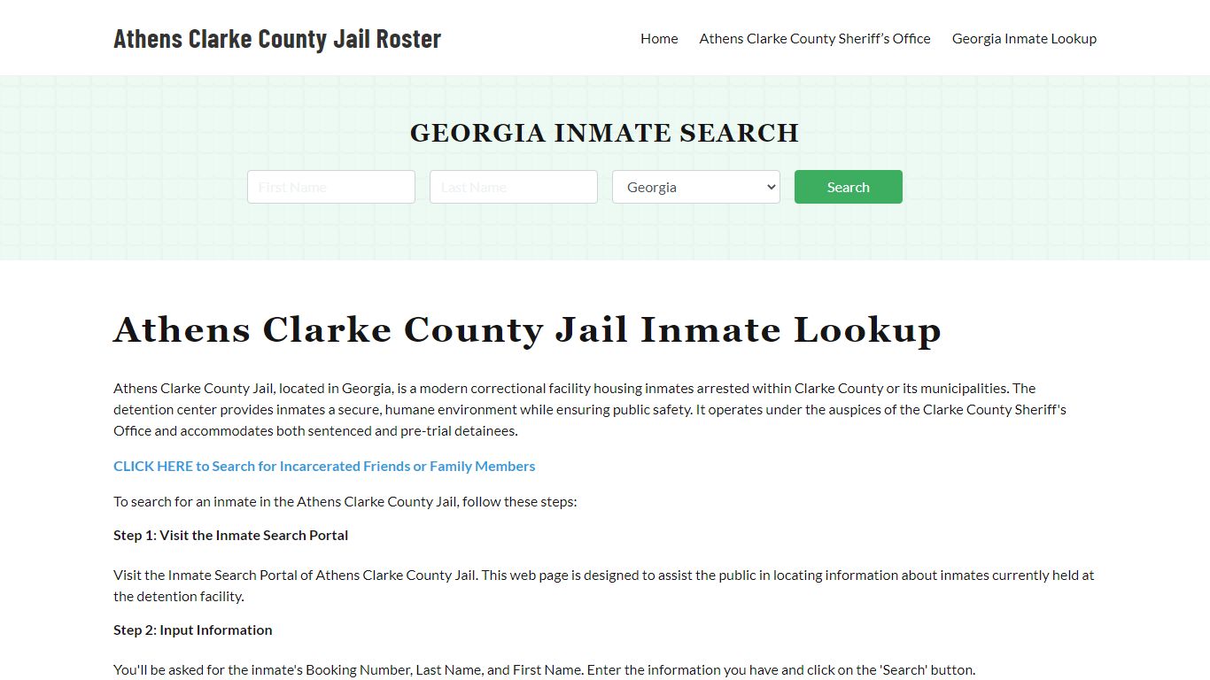Athens Clarke County Jail Roster Lookup, GA, Inmate Search